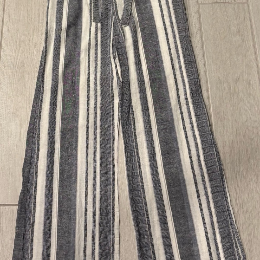 Angel Kiss Navy and White Striped Pants
